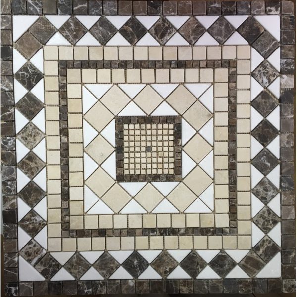 ROZETA Mozaika Marmur Medallion Kompas 1x60x60, polerowany