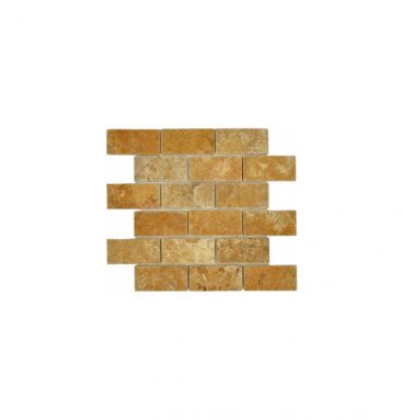 Mozaika Trawertyn Golden Sienna 4,8x10 cm FM-136 1x30,5x30,5, antykowany