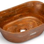 Umywalka 50 cm LIBRA BASIC AGED METAL miedziany i czarny