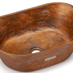 Umywalka 50 cm LIBRA BASIC - AGED METAL miedziany i niebiesko-szary