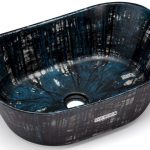 Umywalka 50 cm LIBRA BASIC  BLACKSMITH czarno-niebieski