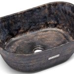 Umywalka 50 cm LIBRA BASIC  DARK STONE niebieski, ochra i czarny
