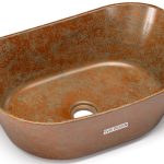 Umywalka 50 cm LIBRA BASIC - SMOKED METAL miedziany i zielony