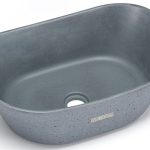 Umywalka 50 cm LIBRA SANDBLASTED  średnioszary matowy
