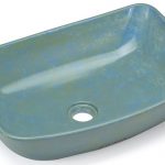 Umywalka 50 cm VIRGO BASIC - GRANITE, niebieski i zielony