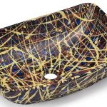 Umywalka 50 cm VIRGO BASIC - PUNK, czarny, kolor mix