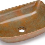 Umywalka 50 cm VIRGO BASIC - SMOKED METAL, miedziany i zielony