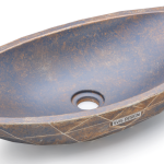 Umywalka 60 cm DIAMOND BASIC  COLORED BRUSH, niebiesko-szary i ochra