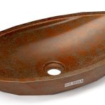 Umywalka 60 cm DIAMOND BASIC  SMOKED METAL, zielony i miedziany