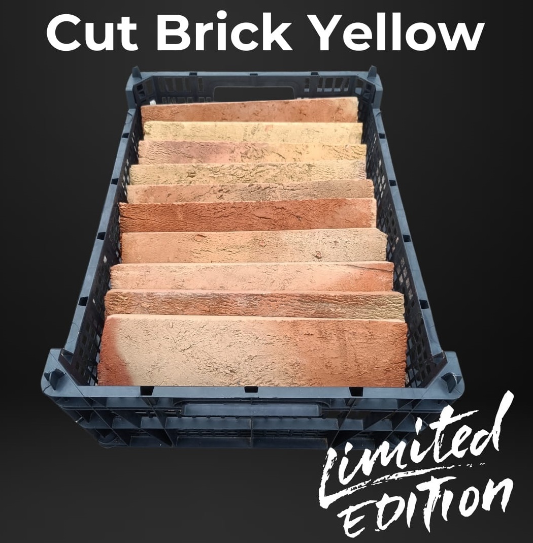 Cut Brick YELLOW - płytki cięte z cegły rozbiórkowej na elewację i do wewnątrz. - obrazek 3