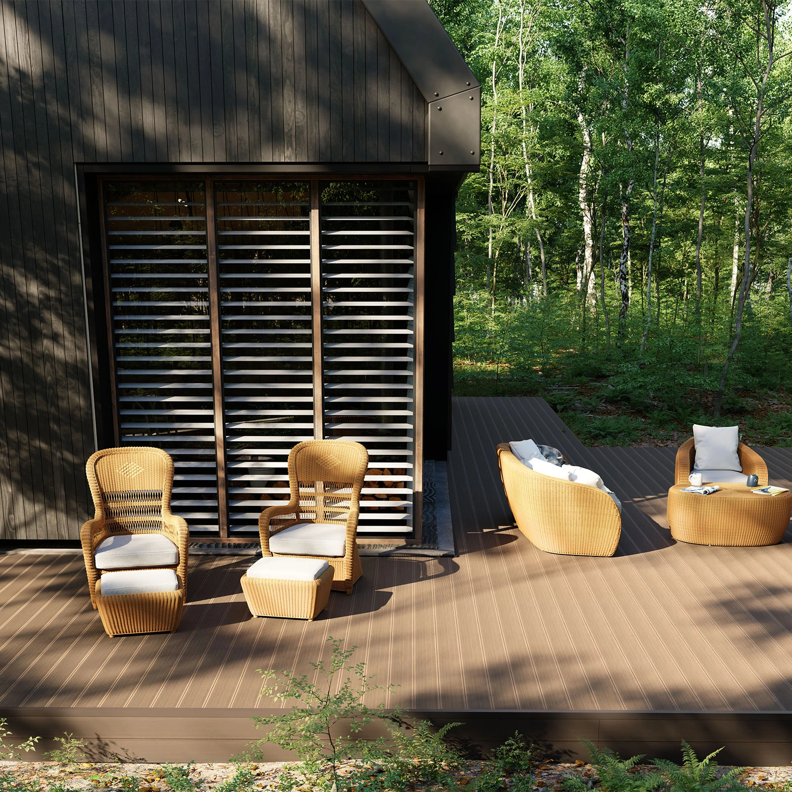 Deska tarasowa kompozytowa BERGDECK B150 Szczotkowana Wild Teak/Miodowy brąz 4m - obrazek 2