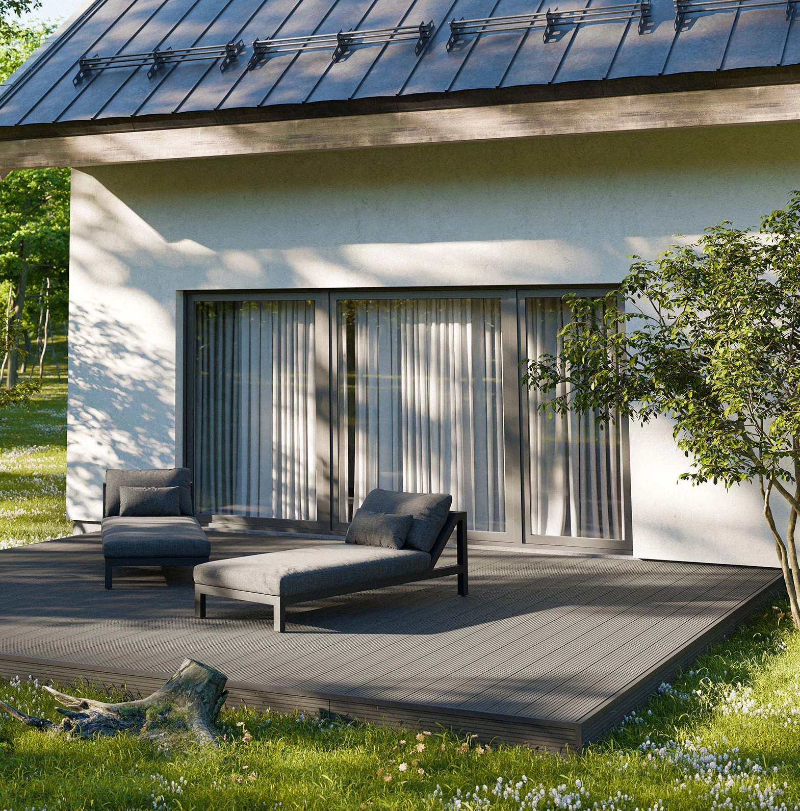 Deska tarasowa kompozytowa BERGDECK ECO E140 Szczotkowana Grafit 2,2m - obrazek 2
