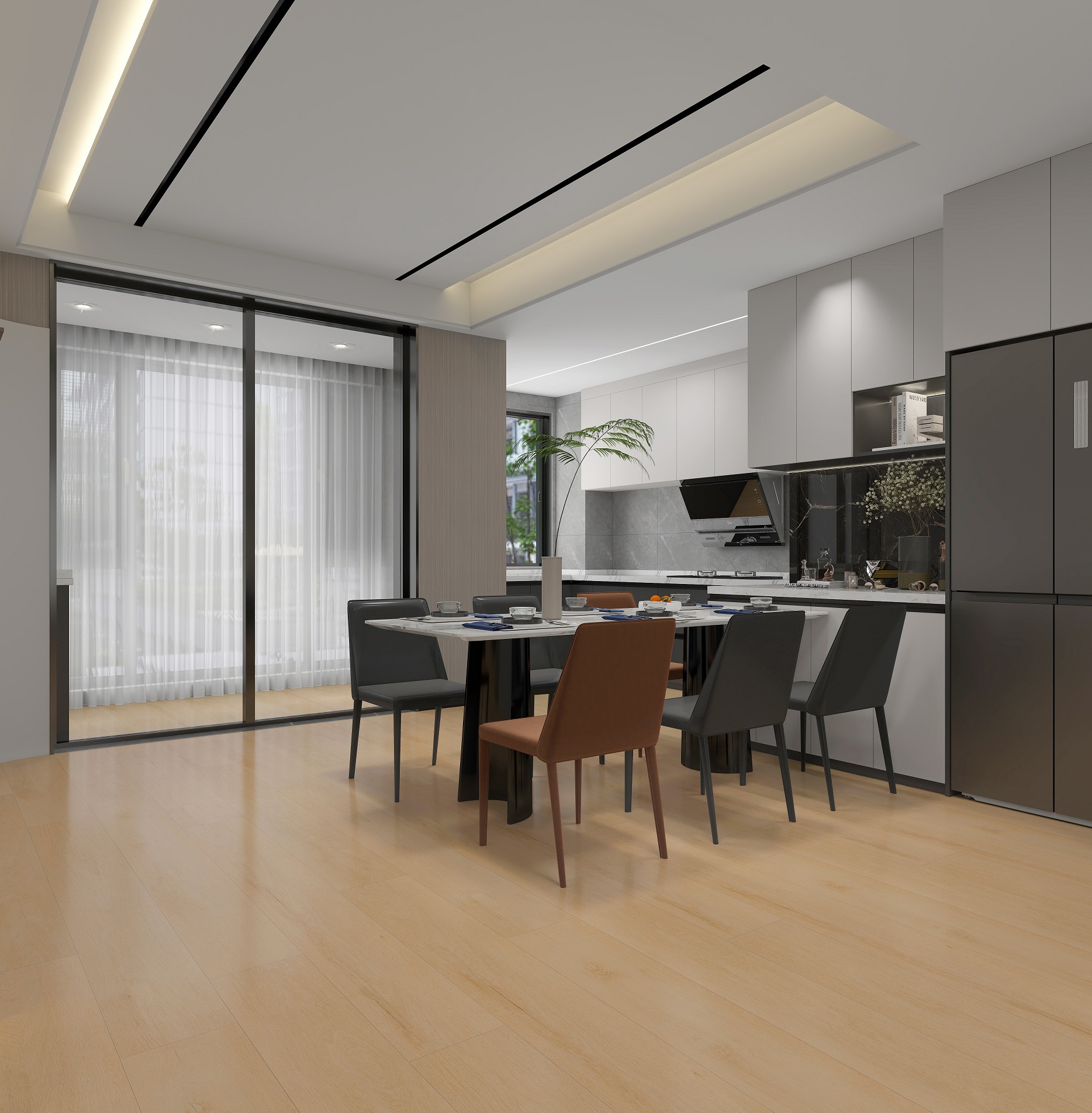 Panele winylowe SPC – Złoty Dąb 1220 × 183 × 5 mm - obrazek 3