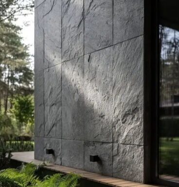 Kamień Elewacyjny Dekoracyjny Na Ścianę Łupek Kwarcytowy Antrazite Dark 90x30x1,2cm Naturalny