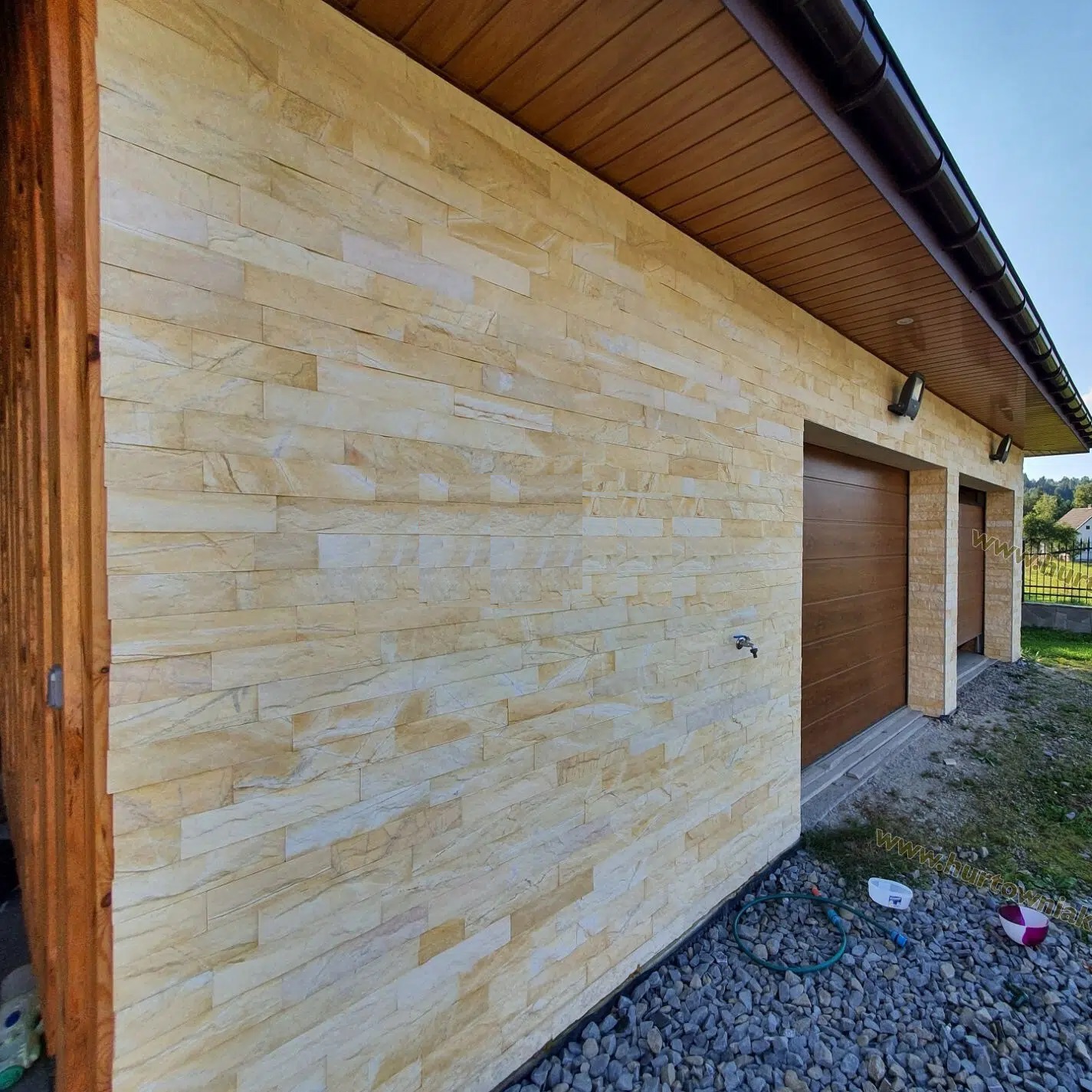 Kamień Elewacyjny Dekoracyjny Na Ścianę Łupek Kwarcytowy Catania Beige 60x15x1,5cm Naturalny