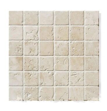 Mozaika Trawertyn BIANCHE Bębnowane Naturalne 4,8×4,8cm