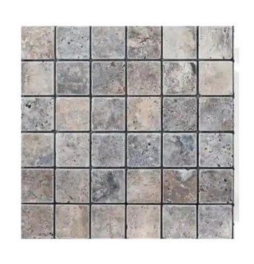 Mozaika Trawertyn DOLOMITI GRIGIO Bębnowane Naturalne 4,8×4,8cm