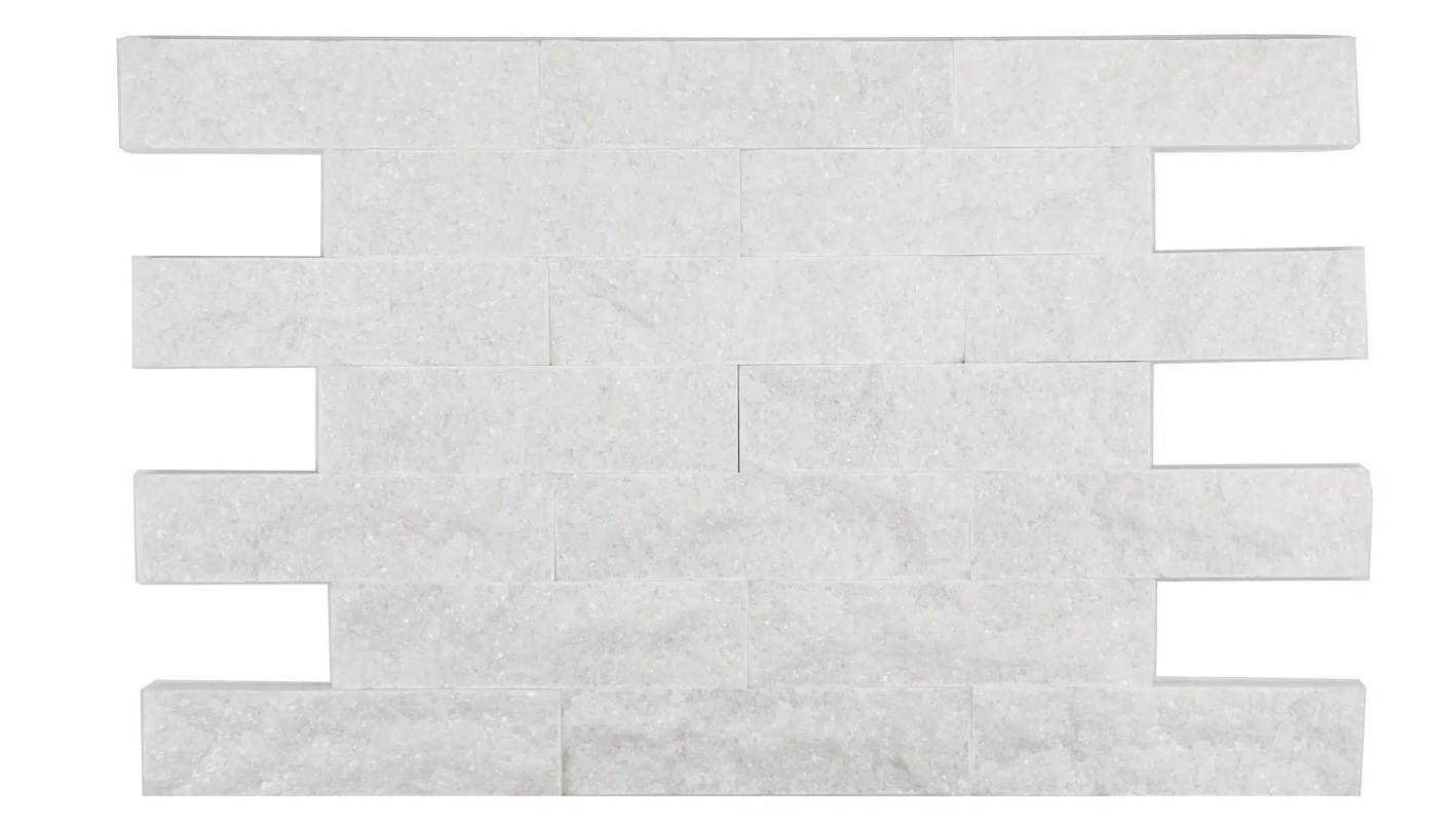 Kamień Elewacyjny Dekoracyjny Na Ścianę Marmur Total White 40x10cm Naturalny - obrazek 2