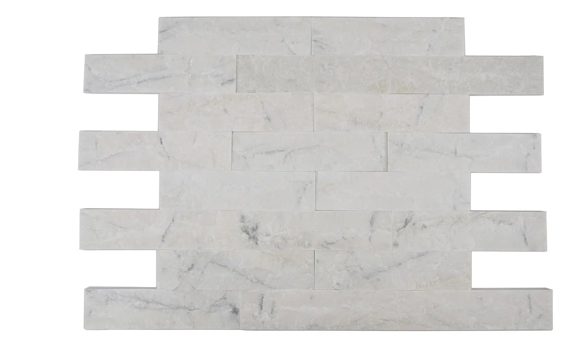 Kamień Elewacyjny Dekoracyjny Na Ścianę Marmur Total White Mat 30×7,5×1,5cm Naturalny - obrazek 3